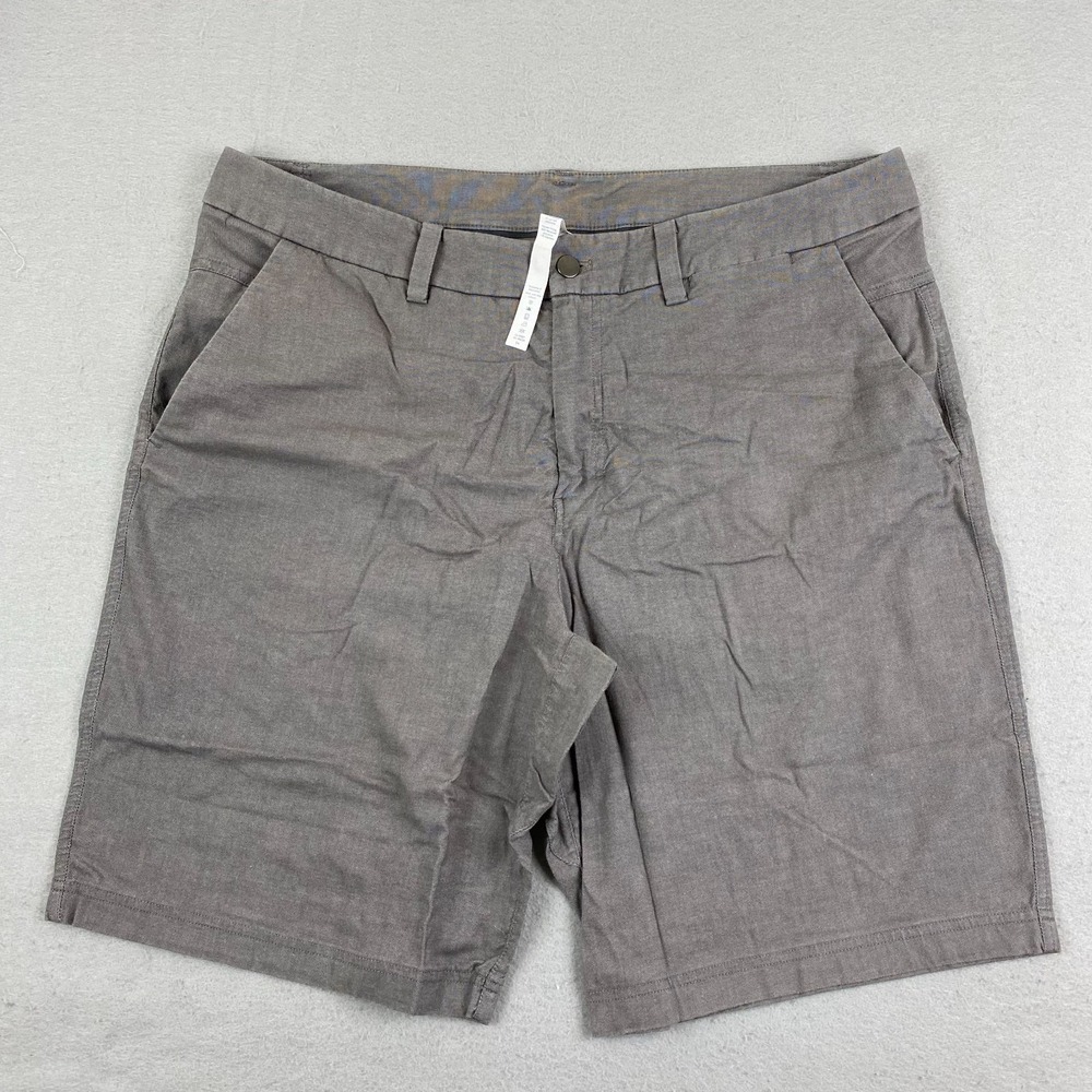 Lululemon The Works Short Mens 38 Gray Quick Oxford 11" Cable Dark Ash M7936S